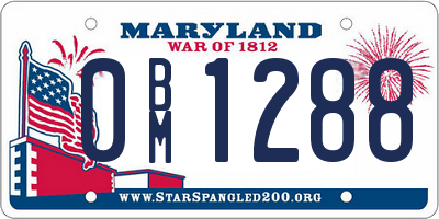 MD license plate 0BM1288