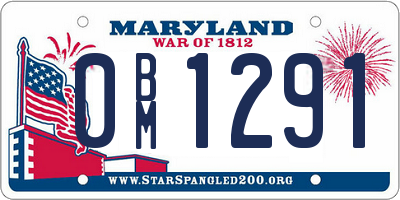 MD license plate 0BM1291