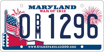 MD license plate 0BM1296