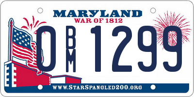MD license plate 0BM1299
