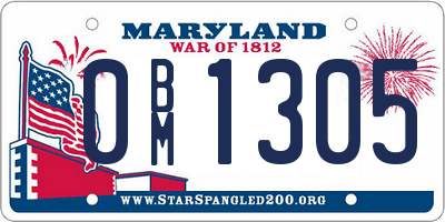 MD license plate 0BM1305