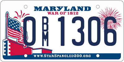 MD license plate 0BM1306