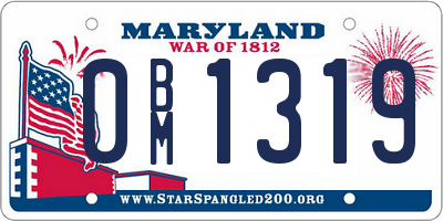 MD license plate 0BM1319