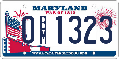 MD license plate 0BM1323