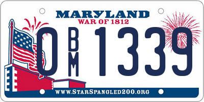MD license plate 0BM1339