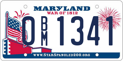 MD license plate 0BM1341