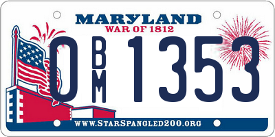 MD license plate 0BM1353