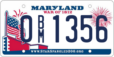 MD license plate 0BM1356