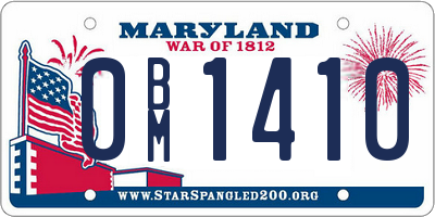 MD license plate 0BM1410