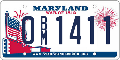 MD license plate 0BM1411