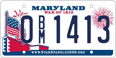 MD license plate 0BM1413