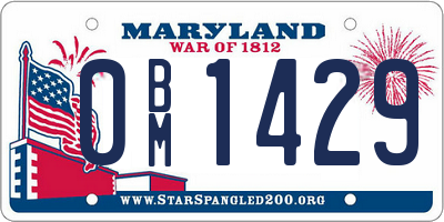 MD license plate 0BM1429