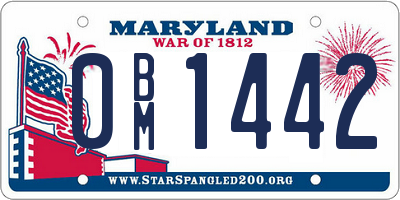 MD license plate 0BM1442