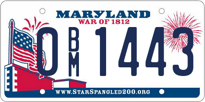 MD license plate 0BM1443
