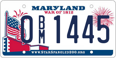 MD license plate 0BM1445