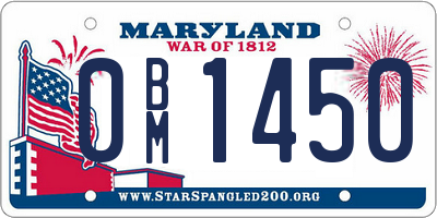 MD license plate 0BM1450