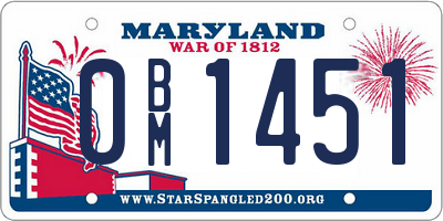 MD license plate 0BM1451