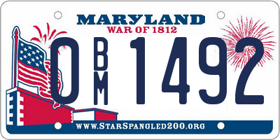 MD license plate 0BM1492