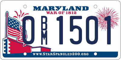MD license plate 0BM1501