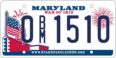MD license plate 0BM1510