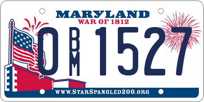 MD license plate 0BM1527