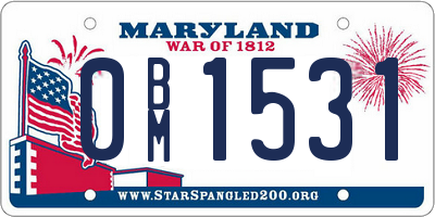 MD license plate 0BM1531