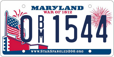 MD license plate 0BM1544
