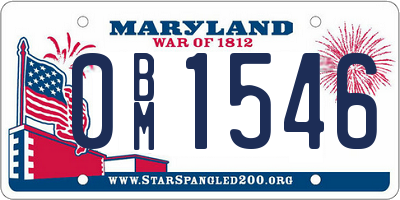 MD license plate 0BM1546
