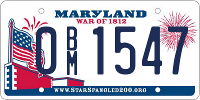 MD license plate 0BM1547