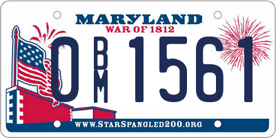 MD license plate 0BM1561