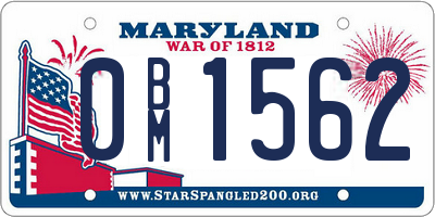 MD license plate 0BM1562