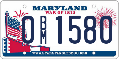 MD license plate 0BM1580