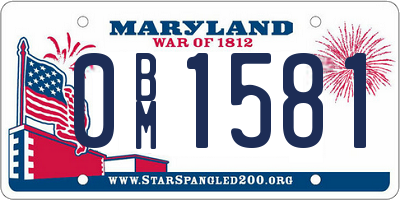 MD license plate 0BM1581