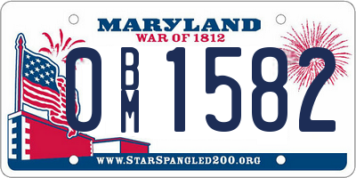 MD license plate 0BM1582
