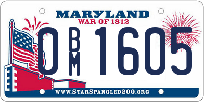 MD license plate 0BM1605