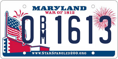 MD license plate 0BM1613