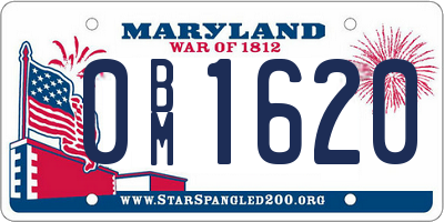 MD license plate 0BM1620