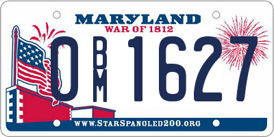 MD license plate 0BM1627