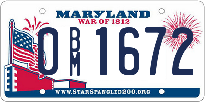 MD license plate 0BM1672
