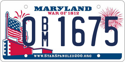 MD license plate 0BM1675