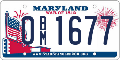 MD license plate 0BM1677