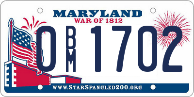 MD license plate 0BM1702