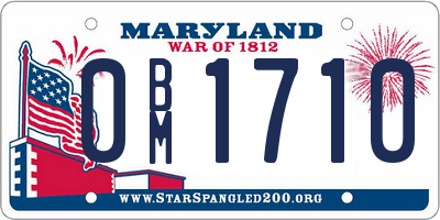 MD license plate 0BM1710