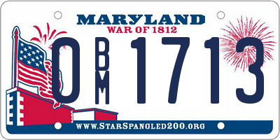 MD license plate 0BM1713