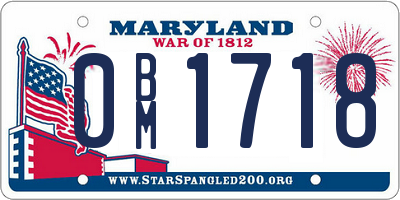 MD license plate 0BM1718