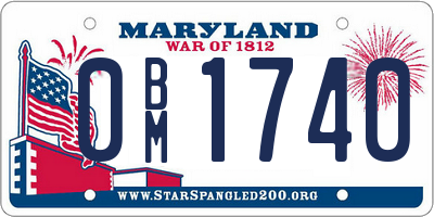 MD license plate 0BM1740