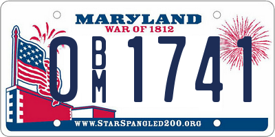MD license plate 0BM1741