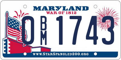 MD license plate 0BM1743