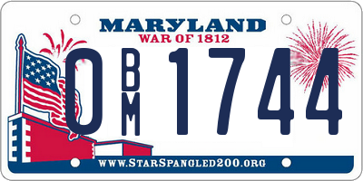 MD license plate 0BM1744