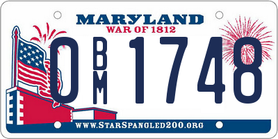 MD license plate 0BM1748